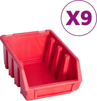 Obrázek produktu pro vidaXL 103dílná stěna na nářadí s otevřenými úložnými boxy červená a černá