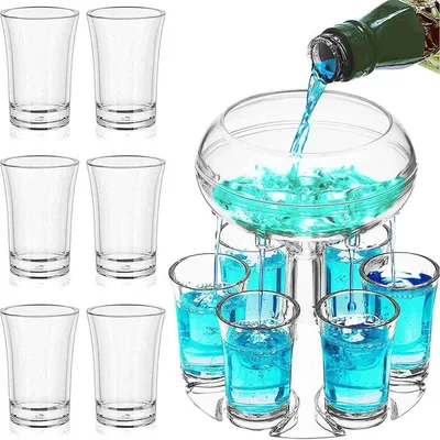 Productafbeelding van Houders voor 6 shotglazen, schenkkan voor schnaps, transparant