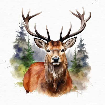 Produktbild von Servietten Papier 33x33cm 3-lag. mit Hirsch Wald Motiv 20 Stück