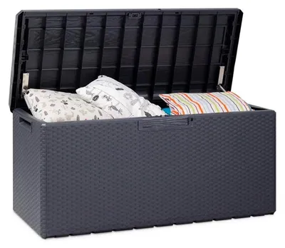 Aufbewahrungsbox mit Sitzkissen 340 l anthrazit