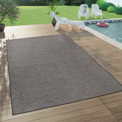 Produktbild von Outdoor Teppich Balkon Terrasse Grau Rosa Grün Pastellfarben Flachgewebe Grösse 120x160 cm