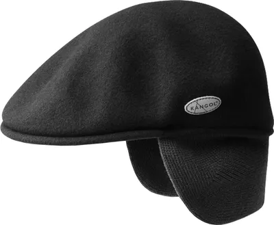 Kangol Flatcap 504 aus Wolle mit Ohrenschutz in schwarz