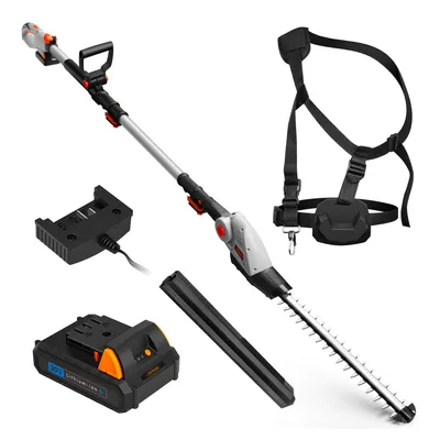 Produktbild von VonHaus 20V Teleskop-Heckenschere Inkl. Akku, 45 cm Doppelmessern, 135° Verstellbar