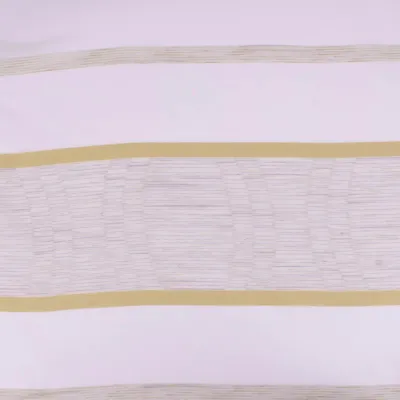 Produktbild von Gardinenstoff Meterware Scherli Emiliana halbtransparent Streifen weiß grün 152cm ecru