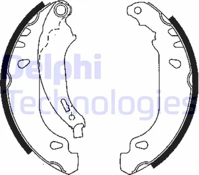 Produktbild von DELPHI Bremsbackensatz Trommelbremse Hinten passend für PEUGEOT 206 Schrägheck (2A/C) 180mm LS1848