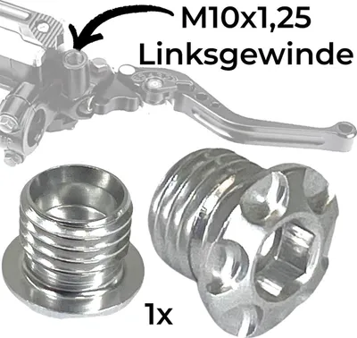 Produktbild von F26 SL Motorrad Spiegel Stopfen M10x1.25 Linksgewinde Silber