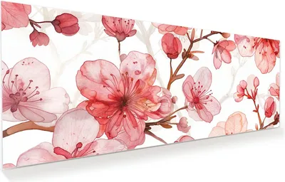 Produktbild von Glasbild 150x60cm in XXL für Wohnzimmer, Schlafzimmer Motiv Blumenmuster Blüten