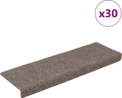 Obrázek produktu pro Schodové rohože samolepicí 30 ks 65 x 21 x 4 cm béžové s obdélníkovým okrajem