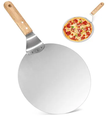 Obrázek produktu pro Pizza lopatka z nerezové oceli s dřevěnou rukojetí