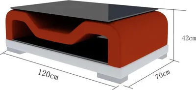 Image de Table basse en cuir Table moderne Table en verre Design Tables en verre Salon