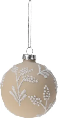 Produktbild von Weihnachts-Glaskolben 8cm, creme mattiert
