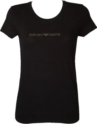 Immagine prodotto di T-shirt donna EMPORIO ARMANI manica corta girocollo maglietta cotone elasticizzato con logo articolo 163139 4F223, XL - IT V / CN 170/100Y / BR EG / MX EG, Cotone 95%,Spandex 5%
