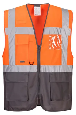 Image de Gilet Executive Warsaw Couleur : Orange/gris Taille M - Portwest