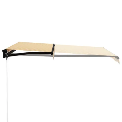 Image de vidaXL Store rétractable manuel 300 x 250 cm jaune et blanc