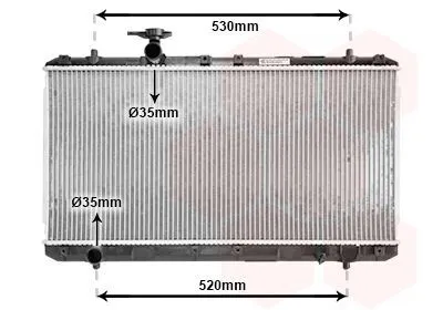 Produktbild von VAN WEZEL 52002062 Kühler Wasserkühler Motorkühler für SUZUKI LIANA Schrägheck Liana Limousine (ER, RH)
