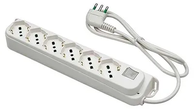 Immagine prodotto di Multipresa con prese bipasso 6 schuko spina a squadra italiana 2P+T 16A cavo 1.5m Fanton 47430
