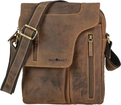 Produktbild von Greenburry Umhängetasche Leder für Damen und Herren Vintage braun Schultertasche 1694-25