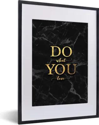 Produktbild von MuchoWow® Gerahmtes Poster Zitate - Motivation - Gold - Marmor 30x40 cm - Poster mit Schwarzem Bilderrahmen Wandposter Rahmen Foto Bilder - Wandposter Schlafzimmer