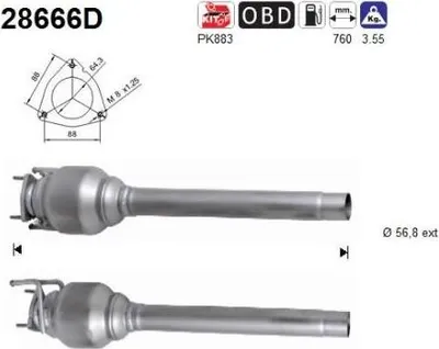 Produktbild von AS Katalysator Kat für FIAT Ducato Kastenwagen (250, 290) 28666D