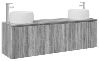 Immagine prodotto di vidaXL Set di mobili da bagno, 3 pezzi, grigio Sonoma, 49,5 x 44,5 x 66 cm