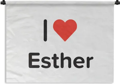 Produktbild von MuchoWow® Wandteppich Wandbehang Ich liebe - Esther - Mädchen 120x90 cm Tapisserie Dekoration Wandtuch - Wohnen - Aufhänger für die Wand