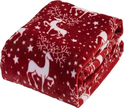 Produktbild von CARBOTEX Supersoft Weihnachts-Fleecedecke 150/200cm ROT Koralle, ROT211003