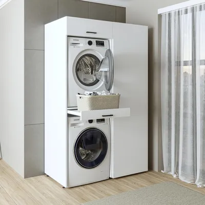 Produktbild von Roomart DUO-I Waschturm 127 cm breit, Weiß