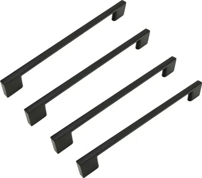 Obrázok produktu pre 4 x kovová nábytková rukoväť čierna 256 mm