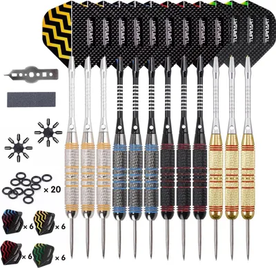 Produktbild von Professionelle Steel Darts Set mit Metallspitze 24g - 12 Stück
