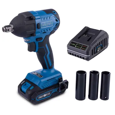 Produktbild von Scheppach Akku-Schlagschrauber BC-IW350-X | Brushless | Drehmomentstufen 180-350-370Nm | Aufnahme 1/2" | inkl. 2Ah Akku + 2,4A Ladegerät