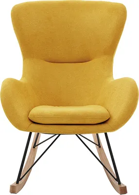 Produktbild von Miliboo - Design-Schaukelstuhl Samteffekt senfgelb ESKUA