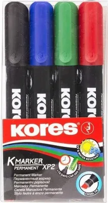 Obrázok produktu pre Kores Permanent-Marker "K MARKER", Keilspitze, 4er Etui