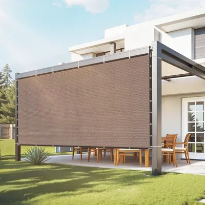 Obrázok produktu pre Sieť na ochranu pred slnkom - 90% ochrana súkromia - 244x366cm na záhradu v hnedej farbe