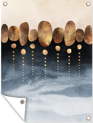 Produktbild von MuchoWow® 30x40 cm Outdoor-Poster Gartendeko Sichtschutz Garten Poster für den Garten  Gold - Abstrakt - Luxus
