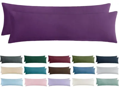 Produktbild von Kissenbezug 40x145 cm 2er Set Lila Mikrofaser mit Reißverschluss