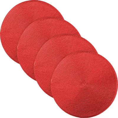 Produktbild von Erwin Müller Tischset Amadora" 4er-Pack rot rund:  35 cm Ø"