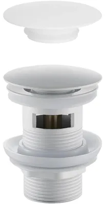Obrázok produktu pre CERANO – Odtok umývadla – 5/4“ click-clack s prepadom + kryt z liateho mramoru – 25/60 mm – biela matná