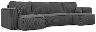 Produktbild von Wohnlandschaft U-Form Mulri U Poso 34 Graphit Cord Schlaffunktion Bettkasten