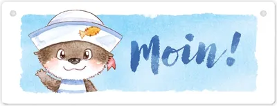 Produktbild von Ottfried der Otter Metallschild mit Spruch Moin!