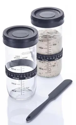 Produktbild von Coolinato Sauerteig Starter Set 2 x 730ml mit Silikon Spatel