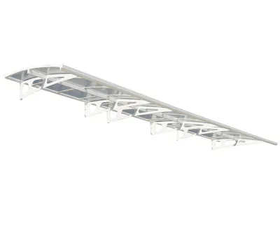 Produktbild von Palram - Canopia Metall Vordach Bordeaux 6690 Acrylglas Weiß 139x671 cm