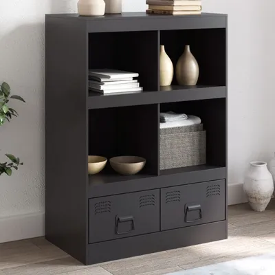 Productafbeelding van Maison Exclusive - Hoogdressoir, zwart, 67x39x95 cm, staal