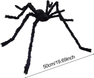 Produktbild von Halloween Riesenspinne, Gefälschte Spinne, Große haarige Spinnendekoration, Gruselige riesige pelzige Spinnenrequisite, Realistisches Insektenspielzeug für Halloween-Party, Hofdekoration