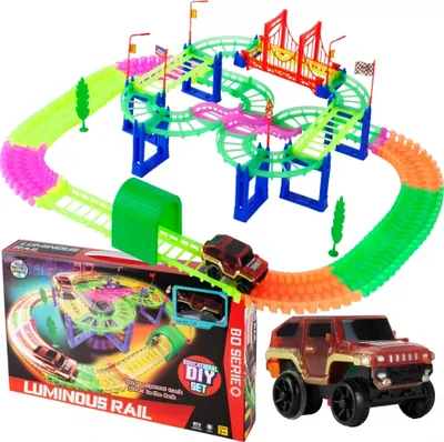 Produktbild von Malplay Rennstrecken Magic Trucks Leuchtend Auto-Rennstrecke 1 E-Autos Spielzeug Für Kinder Ab 3 Jahren