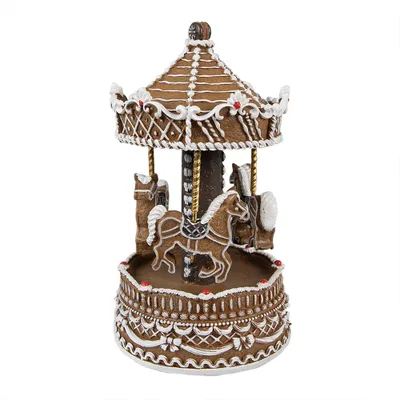 Produktbild von Clayre & Eef Musikbox Karussell Ø 12x22 cm Braun Kunststoff