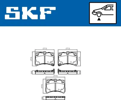 Produktbild von SKF Bremsbeläge Satz Vorne Bremsklötze für DAIHATSU CUORE VI (L7) VKBP 81125 A