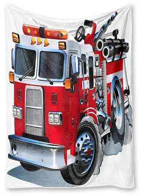 Produktbild von Mikrofaser-Decke, warm und kuschelig, 150x200 cm - Feuerlöschfahrzeug