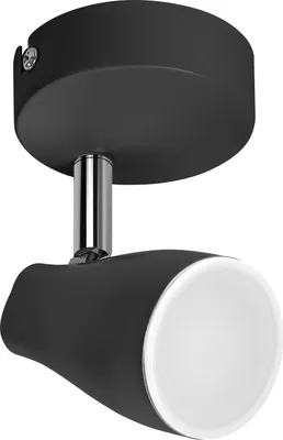 Productafbeelding van OSRAM LED SPOT PEAR Plafondspot, zwart, 4,3 W, 210 lm, biedt gericht licht met warmwitte lichtkleur, met flexibele GU10-spot, inclusief GU10-lamp, beschermingsklasse IP20, 2700 K