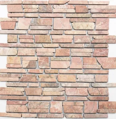Produktbild von Mosani MOS40-0220_f, Mosaik, Marmor, Rot, Indoor, Rechteck, 305 mm