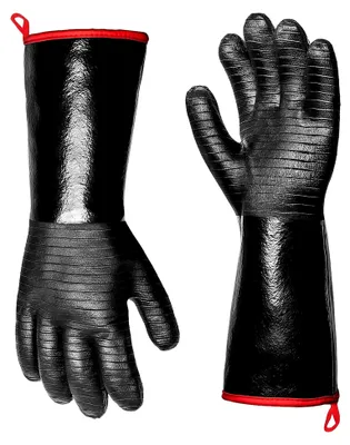 Produktbild von 35CM Hitzebeständige Grillhandschuhe, Neoprenhandschuhe, Ofenhandschuhe mit Wärmeisolierung und Rutschfesten sowie Schneidfeste Protektoren für Kochen, Backen und Grillen